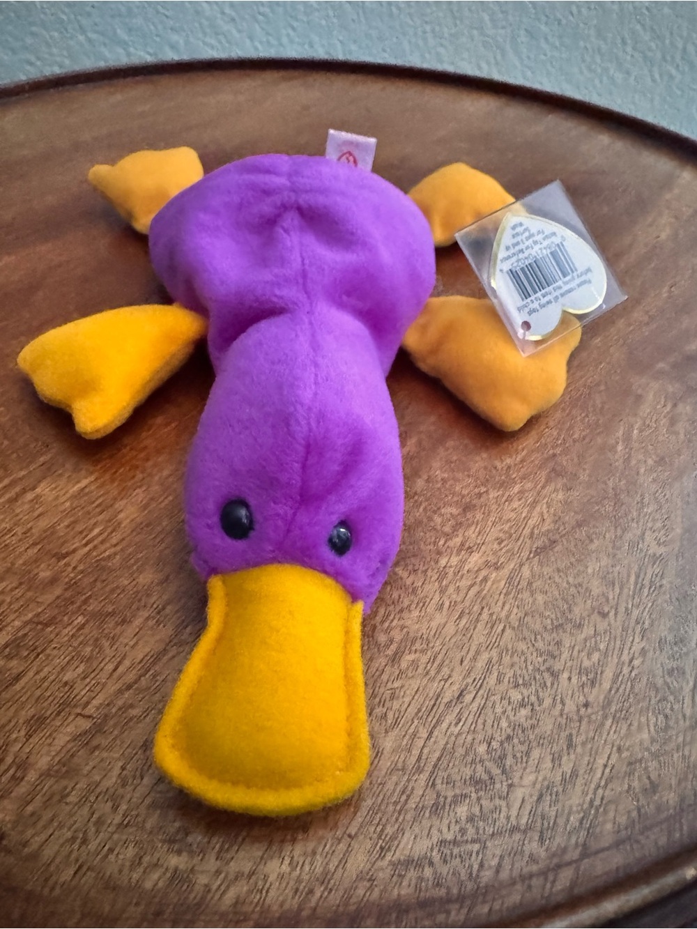 Ty Purple & Yellow Plush Duck Bird Toy for Pets